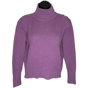 Vintage J Jill Pullover Damen S lila Rippstrick Langarm Pulli Stehkragen - Bild 1 von 10