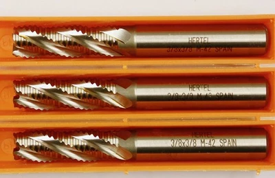 3 Hertel 3/8 英寸 M42 钴粗磨端铣 1-1/8 英寸 LOC 2-15/16 英寸 OAL 4F 44839439 — 第 1/4 张图片