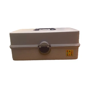 Estuche de almacenamiento de maquillaje vintage púrpura 3 bandejas organizador de joyas caboodles 2420 EE. UU. - Imagen 1 de 4