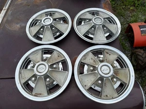 1965 1966 1967 Chevrolet Chevelle Impala 14" Mag Hubcaps Set Of 4 - Picture 1 of 17