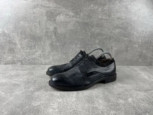 Pantanetti Handcrafted Italian Avant Garde Smoky Black Leather Derby Shoes Sz 40 - Picture 1 of 10