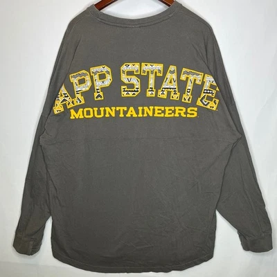 Camiseta Pressbox App State Mountaineers Spirit Jersey Manga Larga XL Gris Foto 1 de 4