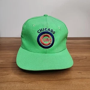 De colección Raro Verde Neón Chicago Cubs Snapback Sombrero MLB Bordado Círculo Logo - Imagen 1 de 6
