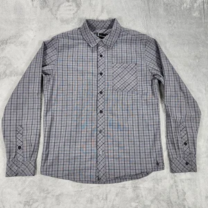 Smartwool Shirt Mens Medium Gray Plaid Merino Wool Organic Cotton Long Sleeve - Picture 1 of 14