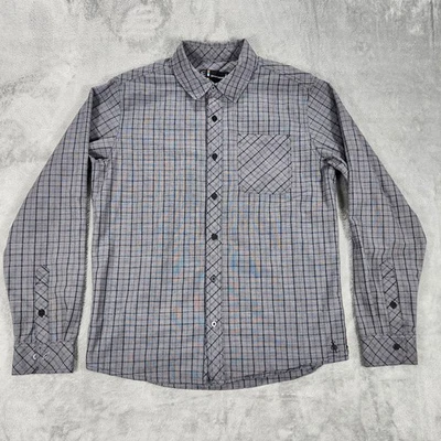 Smartwool Shirt Mens Medium Gray Plaid Merino Wool Organic Cotton Long Sleeve - Image 1 of 4