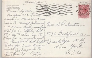 1957 VINTAGE ITALIAN POSTCARD TO USA VENEZIA VEDUTA AEREA - Picture 1 of 2