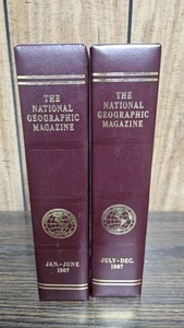 National Geographic Magazine 1987 Complete Year 12 Issue 2 Slip Cases - Imagen 1 de 2