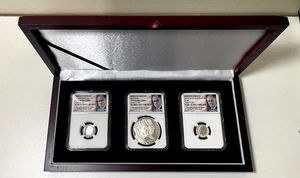 2015 - March of Dimes - Commemorative 3 coin Silver Set-NGC PF69/70 in Wood Case - Picture 1 of 7