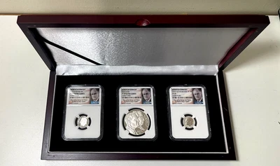 2015 - March of Dimes - Commemorative 3 coin Silver Set-NGC PF69/70 in Wood Case - Image 1 of 4