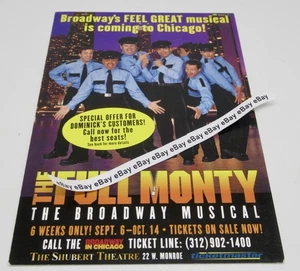 The Full Monty Broadway Musical CHICAGO Shubert Theatre Illinois Postcard Flyer - Picture 1 of 3