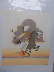 ANTOWINE WARRIOR SIGNED 1977 LITHOGRAPH "GRAY CLOUD" LIMITED EDITION 1481/1500 - Picture 1 of 8