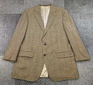 Hart Schaffner Marx Blazer Brown Plaid Wool‑Blend 44R Union Made USA - Picture 1 of 23