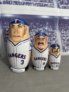 Muñeca rusa de anidación Texas Rangers MLB Babooshka Rodríguez González Palmeiro - Imagen 1 de 9