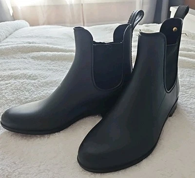 Sam Edelman Women's Tinsley Black Rubber Chelsea Ankle Rain Boots Pull On Size 7 - Image 1 of 4