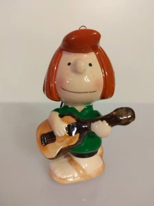 Vintage 1966 Peanuts Keramik Weihnachtsschmuck Pfefferminz Patty Gitarre Japan - Bild 1 von 8