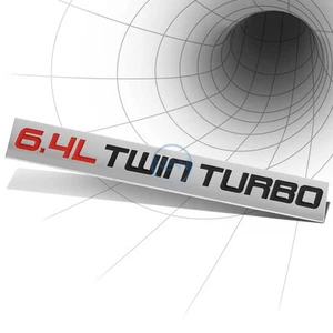 METAL EMBLEM DECAL LOGO TRIM BADGE 3D STICKER RED/BLACK 6.4L 6.4 L TWIN TURBO - Bild 1 von 3