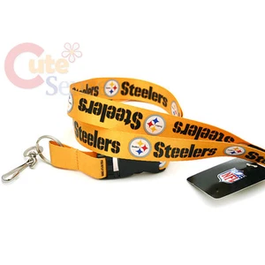 NFL Pittsburgh Steele Lanyard Key Chain ID Ticket Holder - Yellow Logo - Picture 1 of 1