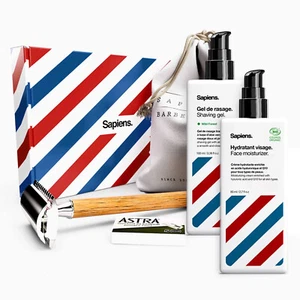 Kit de afeitado de seguridad Sapiens - afeitadora, cuchillas, gel de afeitar e hidratante facial - Imagen 1 de 2