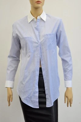 Drew Cotton Blend Blue/White  Striped button down Women's shirt Size Small df Foto 1 de 4