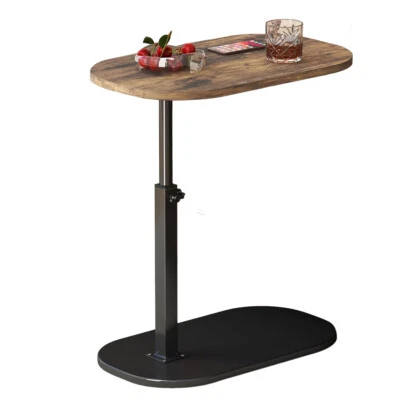 C Shaped Side Table Adjustable Height C Table End Table for Vintage 360°Swivel - Image 1 of 4