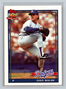 1991 Topps Rookie RC #367 Dave Walsh Los Angeles Dodgers Baseball Card