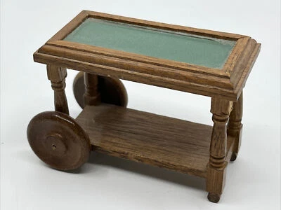 Vintage Casa de Bonecas Miniatura Bar de Madeira Jardinagem Carrinho de Flores com Rodas - Imagem 1 de 4