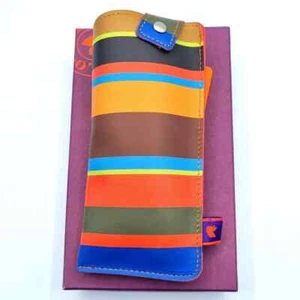 Portaocchiali Gallo collection Unisex moda Pelle Rigato Multicolor Militare - Imagen 1 de 2