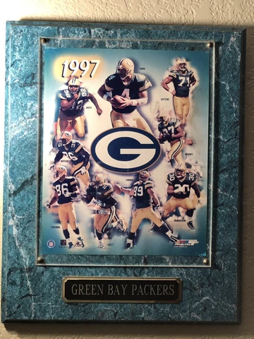 Vintage Vtg 1997 Greenbay Packers Plaque Brett Farve Reggie White Super Bowl Cover
