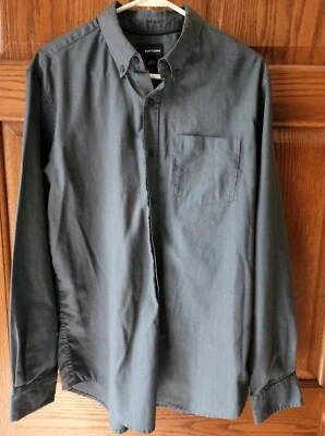 Basic Editions Easy Care Mens Blue Long Sleeve Button Up Shirt Size Medium - Image 1 of 3