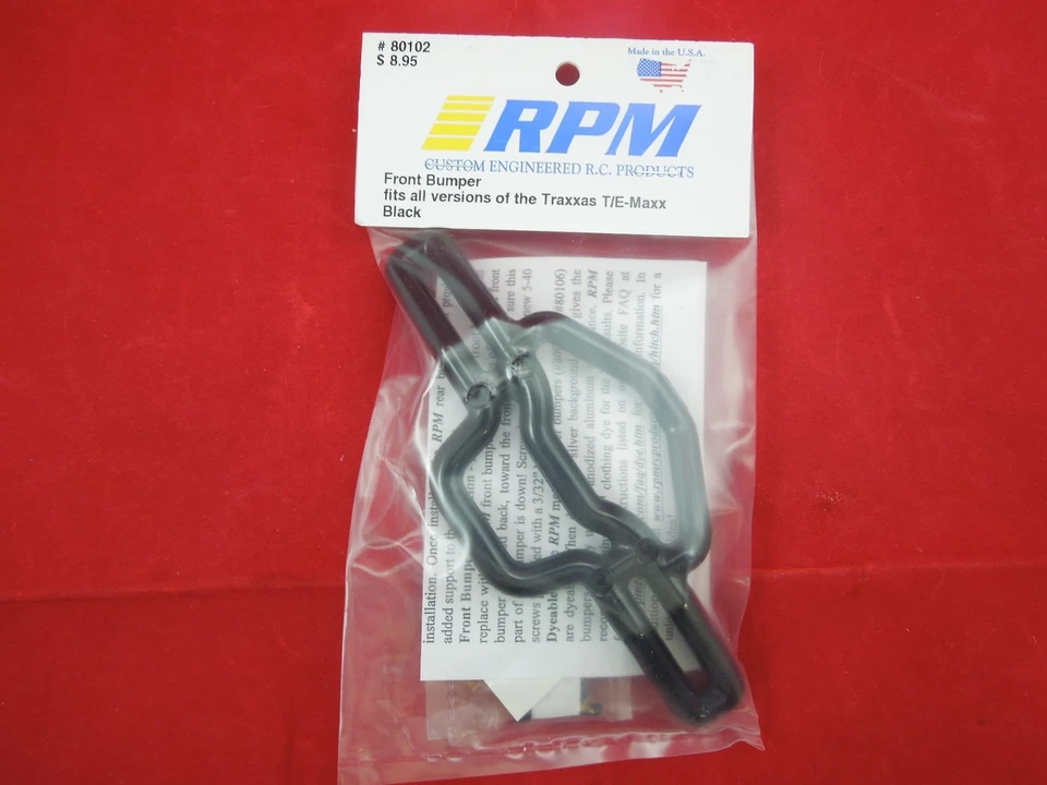 RPM BLACK FRONT BUMPER TRAXXAS T-MAXX E-MAXX 2.5 3.3 16.8 14.4 BRUSHLESS 80102 - Image 1 of 1