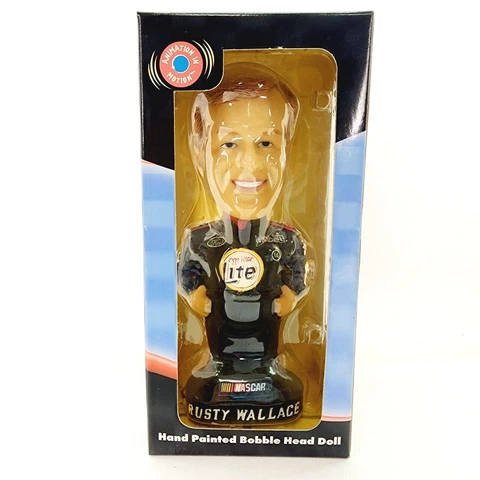 2001 #2 Rusty Wallace Nascar Miller Light Hand Painted Bobble Dobbles - NEW Cover