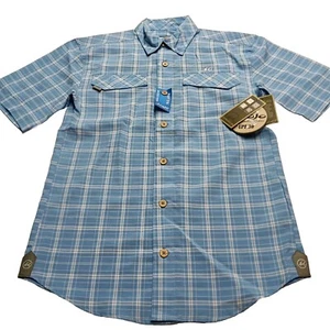 Mojo Sportswear Co Shirt Men's S Blue Coastal Plaid UV Protection Quick Dry - Picture 1 of 8