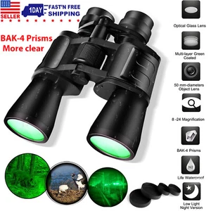 180x100 Zoom Low Night Vision Hunting Telescope Outdoor Travel Binoculars + Case - Picture 1 of 12