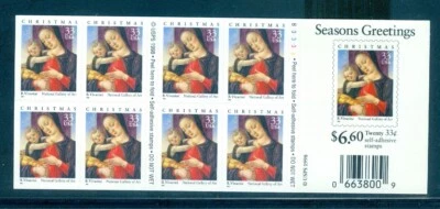 US 3355a Madonna and Child, B. Vivarini, Complete Booklet/20, Mint NH - Image 1 of 2