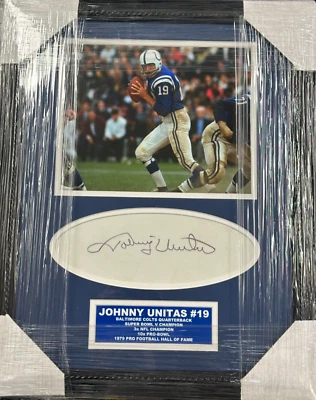 Johnny Unitas Autographed Signature & 8x10 Framed Photo BAS - Image 1 of 4