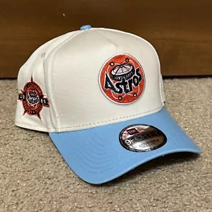 Houston Astros New Era 9FORTY A-Frame Cream/Blue Adjustable Snapback Retro Hat - Picture 1 of 7