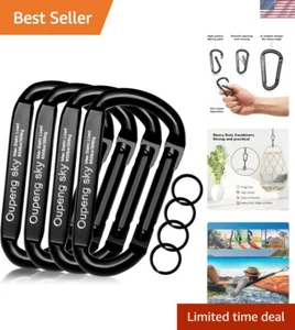 Mosquetón ClipCapty 855 lb 3 caribeanos de alta resistencia para camping senderismo paquete de 4 - Imagen 1 de 9
