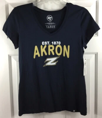 Akron Zips '47 Brand T-Shirt Woman’s Small Navy Short Sleeve 100% Cotton Tee - Image 1 of 4