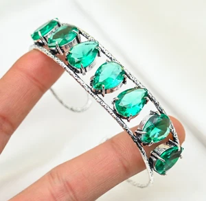 Indicolite Bracelet Gemstone 925 Solid Silver Handmade Jewelry For Wedding Gift - Picture 1 of 4