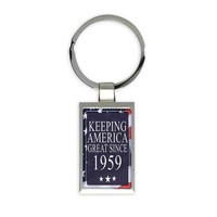 America Great 1959 Birthday : Gift Keychain Keeping Classic Flag Patriotic Age