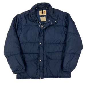 Vintage The North Face Puffer Jacket Coat Brown Label Fibrefill II Blue Mens L - Picture 1 of 11