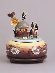 Play box cl.- music bugs 15 cm NEW game clock music box Erzgebirge - Picture 1 of 1