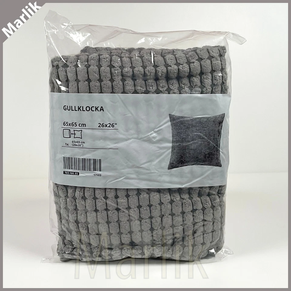 IKEA GULLKLOCKA 26x26" Large Cushion Cover Textured Gray Throw Pillow Case Shell