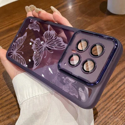 For Xiaomi Poco X6 Pro Redmi Note 12 Pro 13T Butterfly Clear TPU Slim Case Cover - Image 1 of 4