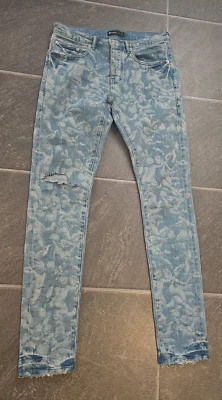 JEANS HOMBRE MARCA PÚRPURA P001 SLIM TIRO BAJO PIERNA AJUSTADA DESGASTADOS TALLA 30X32 Foto 1 de 4