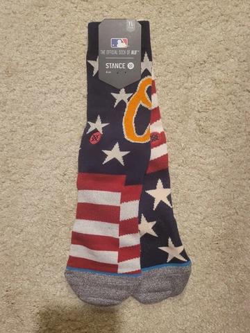 YOUTH LARGE 2-5.5 -- Stance Baltimore Orioles PATRIOTIC Brigade CREW SOCKS NWT Cover