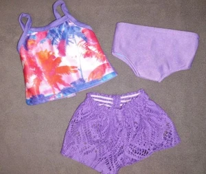 18 Zoll Puppe lila Strand Outfit Set - Bild 1 von 6