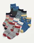 Old Navy Toddler 6-Pack Crew Socks ~ Size 2T/3T ~ Non Slip …Solid Stripes .. NWT