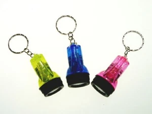 12 Schlüsselanhänger Taschenlampe rund bunt Werbegeschenk Mitgebsel Tombola - Bild 1 von 2