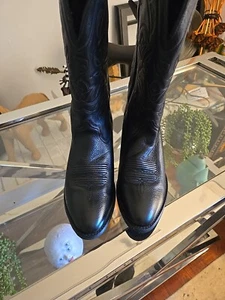 Ariat Cowboy Boots Womens 8.5 B Black Leather Style 15770 Heritage Western USA - Picture 1 of 7